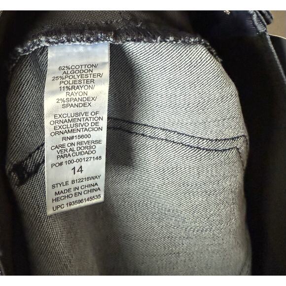 NWT Democracy Jeans Ab Technology Itty Bitty Boot Size 14 Mold & Hold 32" Inseam - Picture 4 of 4